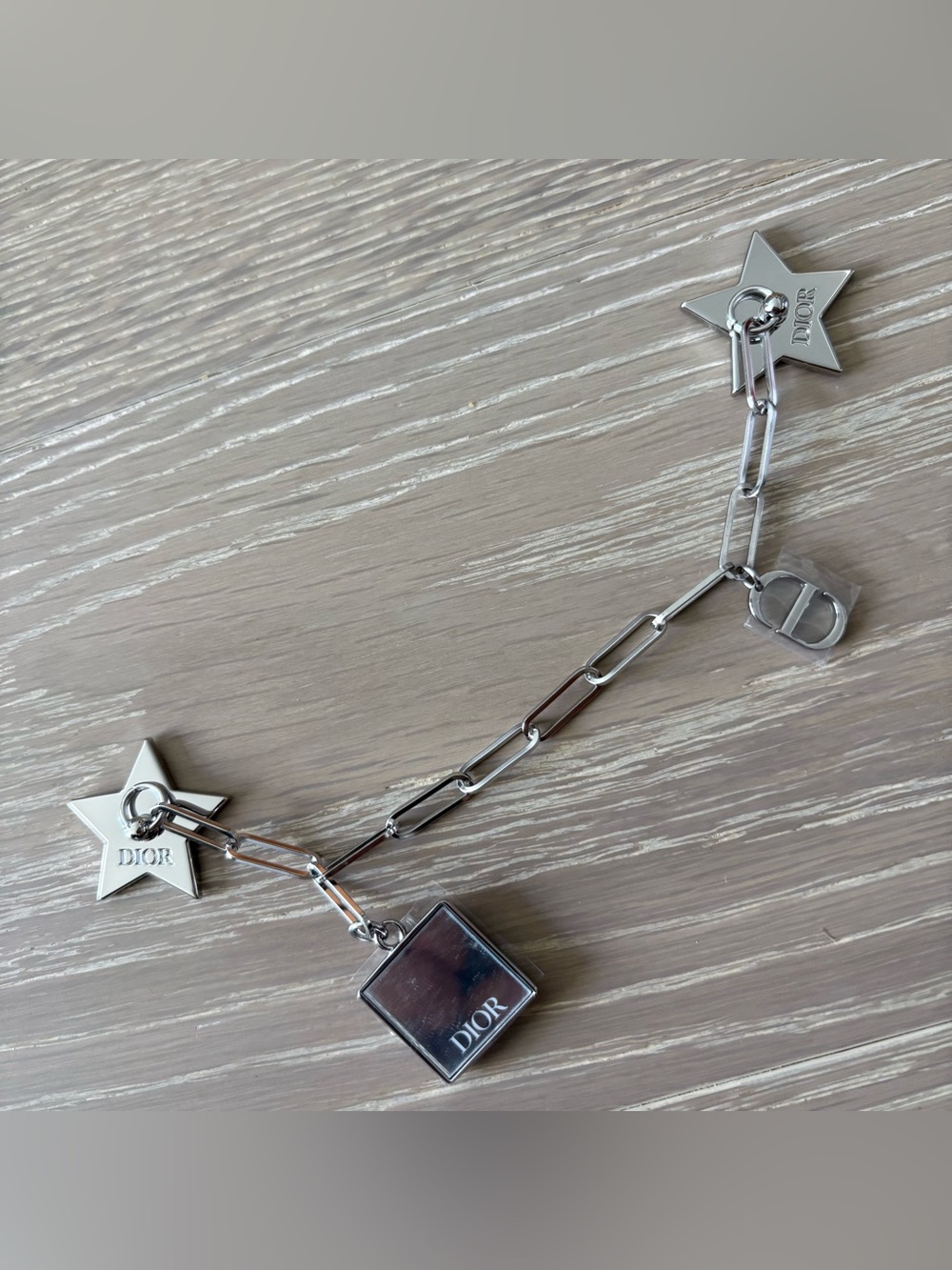 Dior Silver-Tone Star & Logo Charm Chain Phone strap